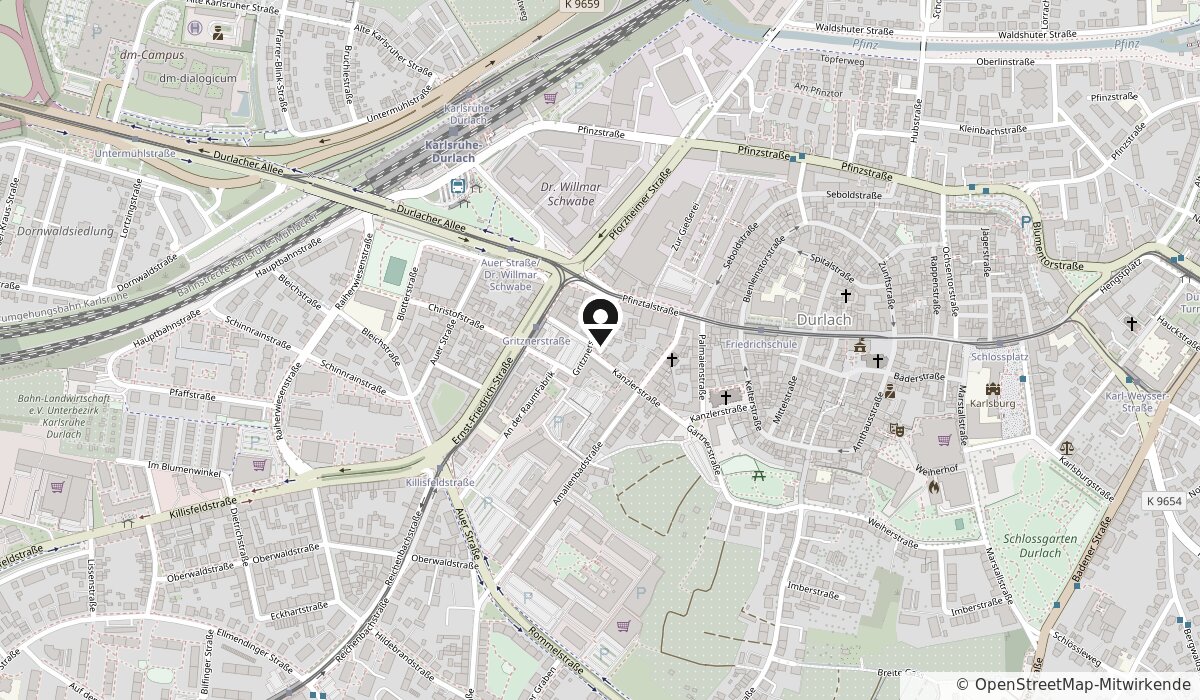 Lageplan der WolfRope Juku in Karlsruhe-Durlach
